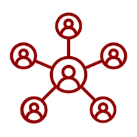 Icon: Six people connected in a network