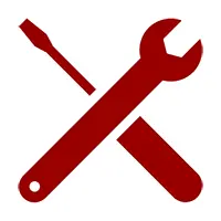 Icon - a wrench and a screwdriver are crossed in an X shape