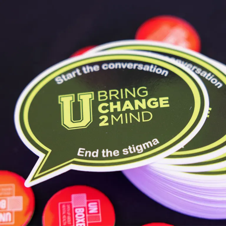 U bring change 2 mind sticker